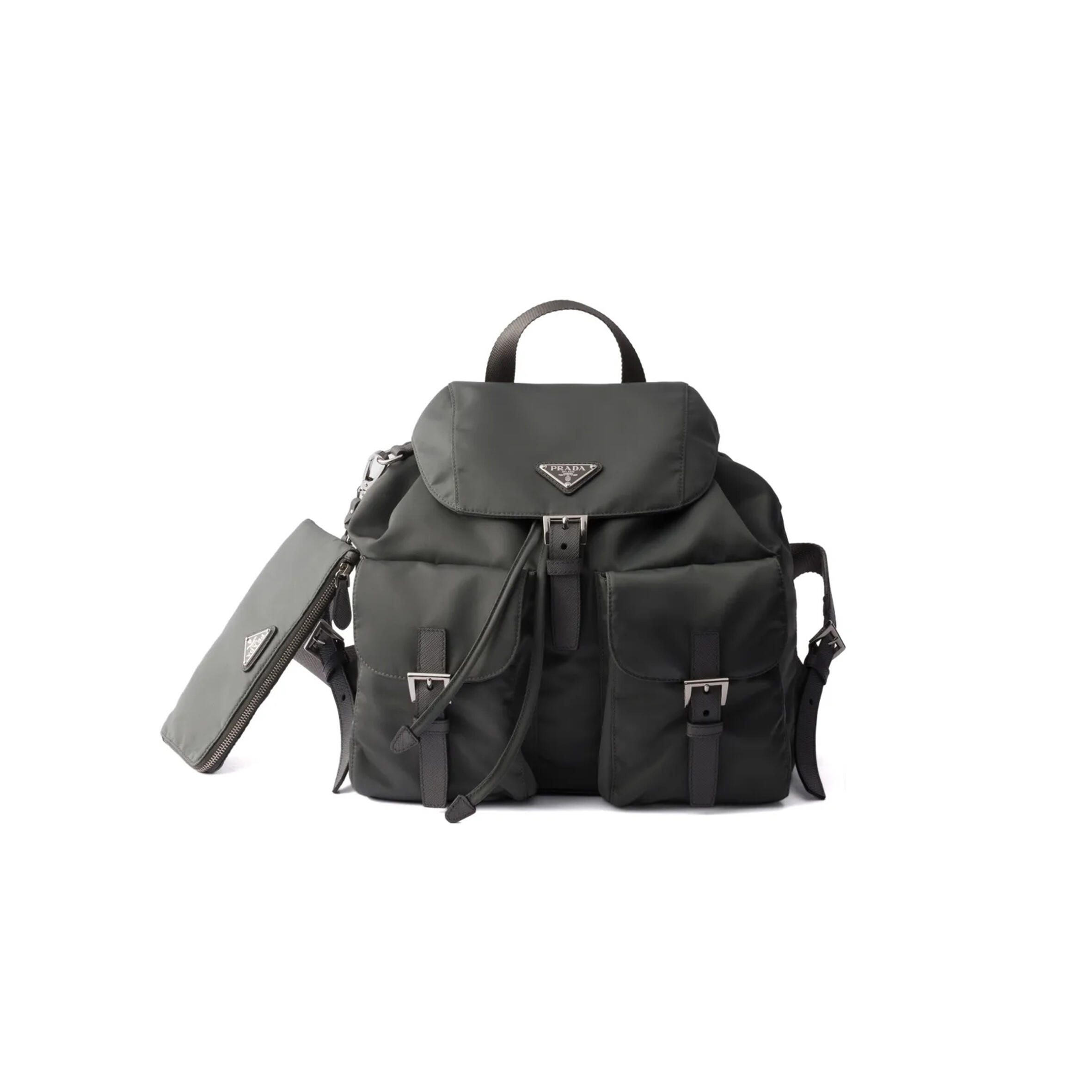 PRADA MEDIUM RE-NYLON BACKPACK WITH POUCH 1BZ811 (32*30*15cm) 